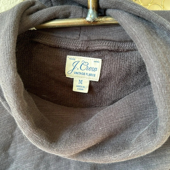 J.Crew Gray / black Vintage Fleece Cotton Terry Turtleneck Sz M - Picture 4 of 13